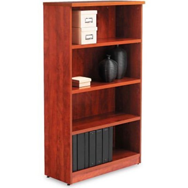Alera Alera Bookcase with 4 Shelves - 31-3/4"W x 14"D x 55"H - Medium Cherry - Valencia Series ALEVA635632MC